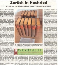 Zurück in Hochried: Bücher aus der Bibliothek von James Loeb wiederentdeckt